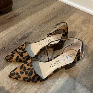 Sole Society calf hair low block heels women's size 8